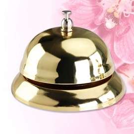 Toyvian Golden Service Bell Call Bell Desk Bell Customer Service Bell for Classroom Game Play Office Reception Restaurant Using