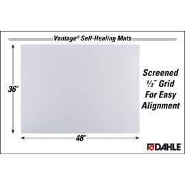 Dahle Vantage 10684 See-Through Premium Self-Healing Cutting Mat, 36"x48", 1/2" Grid, 5 Layers for Max Healing, Perfect for Crafts & Sewing, Clear