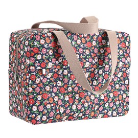 IGNPION Large Travel Toiletry Bag Full Size Travel Wash Bag with Front Pocket Women Large Portable Toiletries Cosmetic Storage Organiser for Swimming, Gym, Trip (Floral Blue)