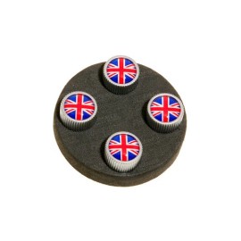 Land Rover Genuine Tire Valve Cover Red & Blue Union Jack Design Set # LR027664