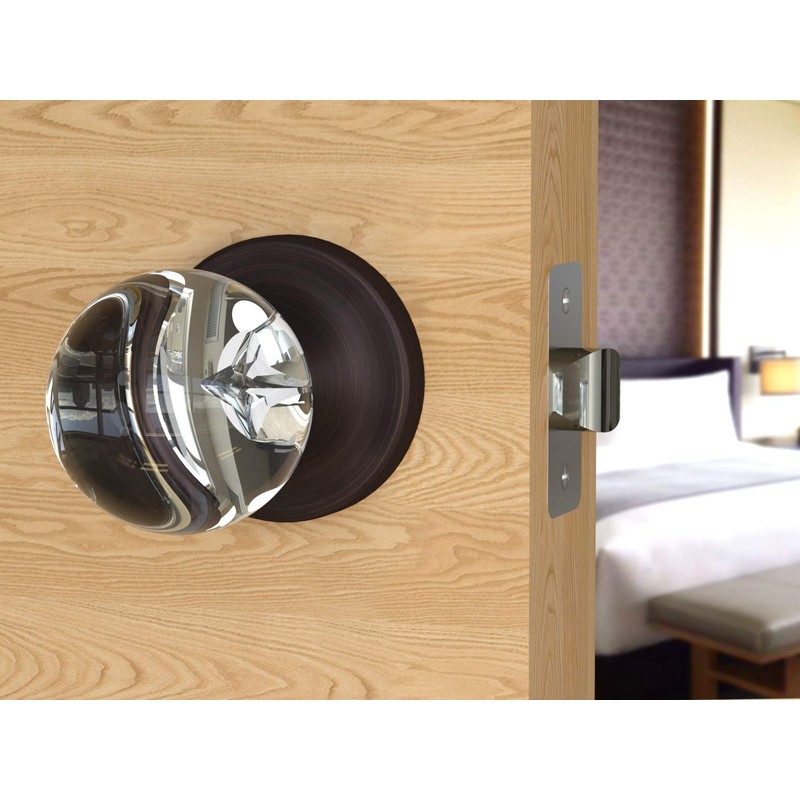 Dummy Round Ball Crystal Door Knobs Venetian Bronze Round Rosette