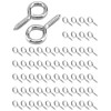QWORK 60-Pack Steel Eye Screws Hooks for Wood- 1.57" Total