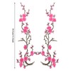4PCS Pink Plum Flower Embroidery Patches,Iron on Applique Embroidery Decorative