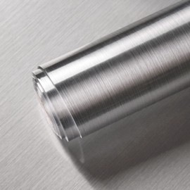 Cohoo Home Stainless Steel Contact Paper Peel and Stick Countertop Silver Stainless Steel Wallpaper for Kitchen Backsplash Self Adhesive Wallpaper Dishwasher Fridge Appliances Cover 17.7inW 78.7inL