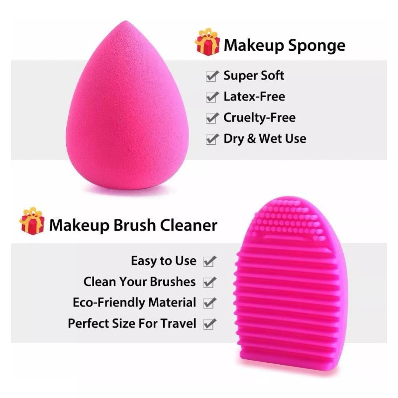 Beakey Set De Brochas Para Maquillaje Beakey, + Esponja +