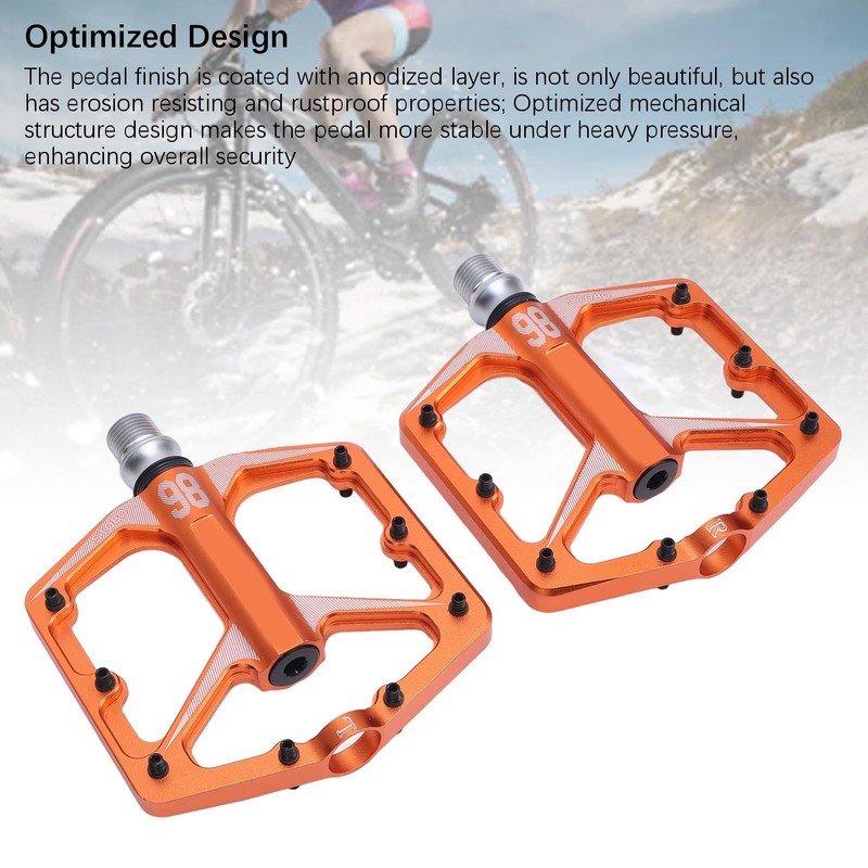 MT B/Road Pedals, Mountain Bike Pedals, 3 Bearing Non-Slip Lightweight,