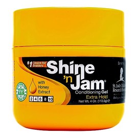 Ampro Shine-n-Jam Maximum Hold - Con extracto de miel para fortalecer el cabello - Ideal para domar flequillos, tejidos suaves y trenzas - 113 g