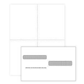 Blank 2025 W2 4 Up Tax Forms, 100 Employee Sets, Compatible with QuickBooks Online, Ideal for E-Filing, Works with Laser or Inkjet Printers, 100 Sheets and 100 Self Seal Envelopes