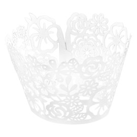 Bojueshaw 50pcs Lace Cupcake Liners,Cupcake Wrappers,Lace Filigree Wedding Cupcake Wrapper,Muffin Papers Holders Toppers for Birthday Party Decoration