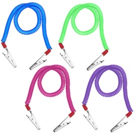 4Pcs Bib Holder Dental Napkin Clip, Keep Your Napkin Securely Placed While Dining Colorful Neck Chains with Metal Clips for Runners Youth Adult and Elderly (Purple Blue Pink Green)