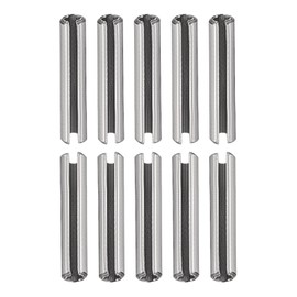 DTGN 2mm x 10mm (DxL) Slotted Spring Pins for Household Machine Fasteners 304 Stainless Steel Spring Dowel Tension Roll Pin Silver Tone