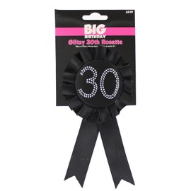 Alandra Birthdays BADGE-30-B-BIRTH 30 Diamante Rosette, Black
