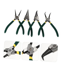 COHEALI 4pcs Heavy Duty Pliers Set with Straight Bent Jaw for Internal External Circlip Removal Durable Construction Ergonomic Design for Easy Use and Reduced Fatigue