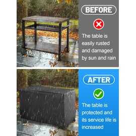 Outdoor Dining Cart Cover - 40*24*32in Heavy Duty Waterproof BBQ Grill Covers for Royal Gourmet Worktable PC3401B PC3401S, Food Prep Table, Serving Worktable, Metal Movable Station