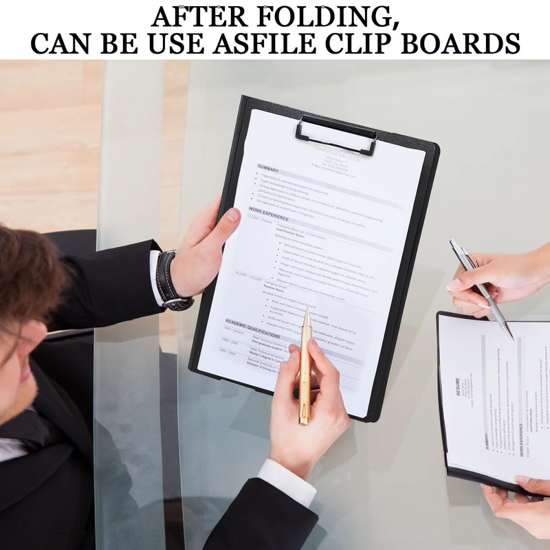 Pack of 2 A4 Clipboard, Clipboard Folder with 2 Clips,