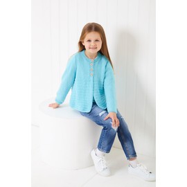 King Cole Girls Knitting Pattern Double Knit DK Childs Cardigan & Sweater (6290)