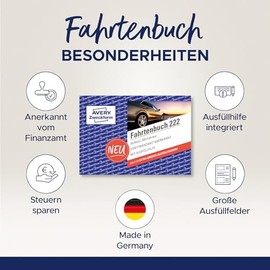AVERY Zweckform AVERY Zweckform 222-5 Softcover Fahrtenbuch PKW (Finanzamt anerkannt, DIN A6 quer 148x105mm, 112 Seiten|385 Fahrten, Deutschland & Österreich, Abgrenzung privater/geschäftlicher Fahrten) 5er-Pack