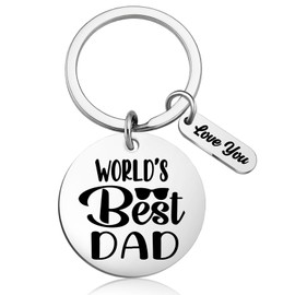 Qiubewi Worlds Best Dad Gifts from Daughter Son Unique Birthday Christmas Thanksgiving Fathers Day Valentines Gifts for Daddy Father Papa Love You Dad Keychain Gift Cool Key Chain Accessories