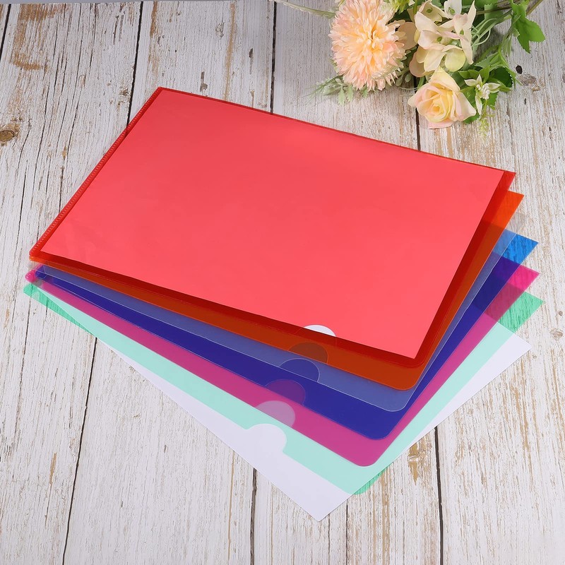 PATIKIL L Type Folders 12 Pack A4 Plastic File Project