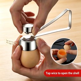 Hredzeo - Apriuova in acciaio inox, 1 pezzo, per coupé, coquille d'œuf grand 304 de qualité alimentaire pour œufs mollets et durs Petit-déjeuner Nourriture pour bébé Pâtisserie