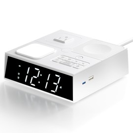 Multi-Functional Sleep Sound Machine with Clock, 41 Built-in Soothing White Noise Songs, 3-Level Bright Touch Switch, 2 USB Power-20W Suitable for Bedrooms and Living Rooms
