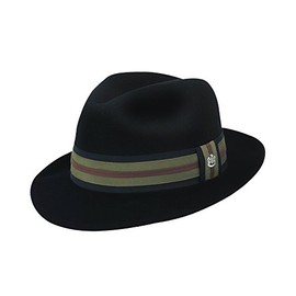 Biltmore Uptown Fedora Governor Merino Suede Finish (7 5/8, Black)