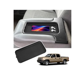 Hellet Center Console Tray Liner for Chevy 1999-2007 Silverado Tahoe Avalanche Suburban & for GMC Sierra Yukon Accessories Silicone Material Center Console Organizer Armrest Protective Pad