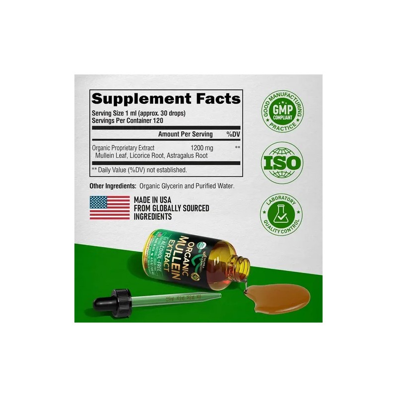 Nutra Harmony Mullein Apoyo Respiratorio Y Pulmones 120ml Sin Sabor