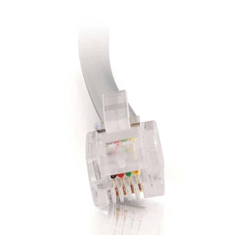 C2G RJ11 Modem Cable, Ethernet Network Cable, Silver Telephone Cable,
