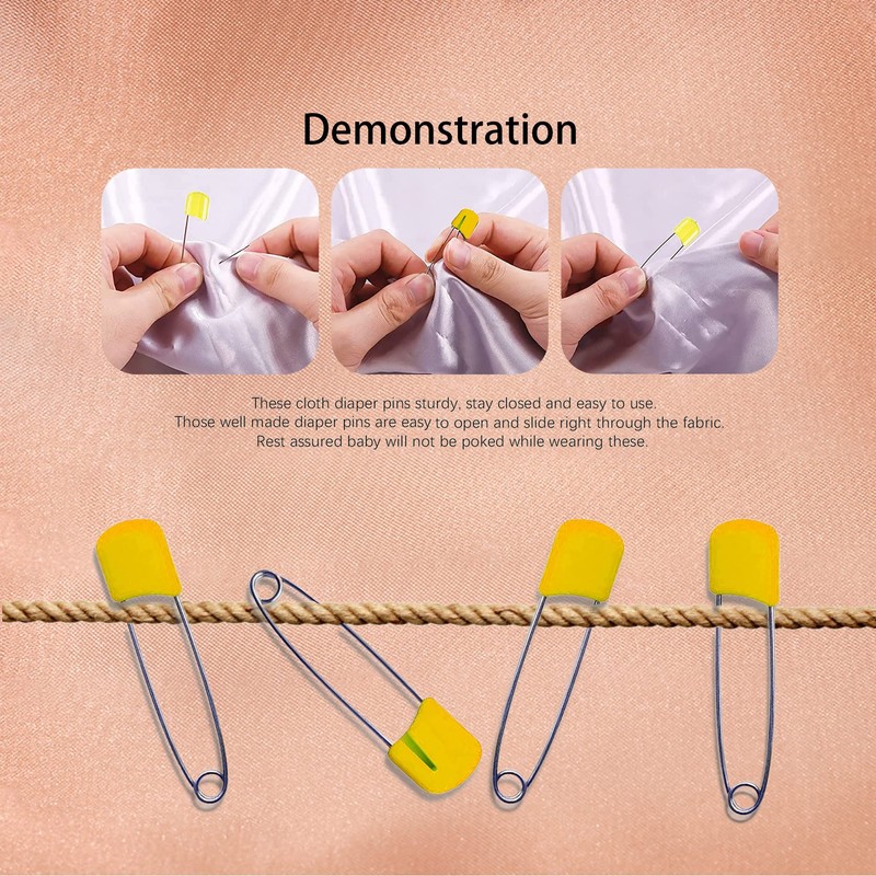 Lxnoap 10 pcs Cloth Diaper Pins Stainless Steel Traditional Safety