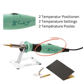 Encaustic Art The Original Stylus Pro | Electric Encaustic Pen with EU Plug | 3 Interchangeable Tips, 2 Heat Settings & Metal Stand | Wax Painting Tool for Details, Lines & Structure Effects