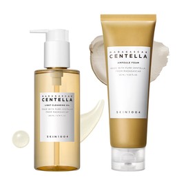 SKIN1004 Centella Double Cleansing Duo, Cleansing Oil 6.76 fl.oz  Ampoule Foam Cleanser 4.23 fl.oz, Korean Gentle Face Cleanser Gift Set, Makeup...   