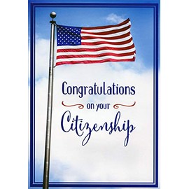 Designer Greetings American Flag US Citizenship Congratulations Card