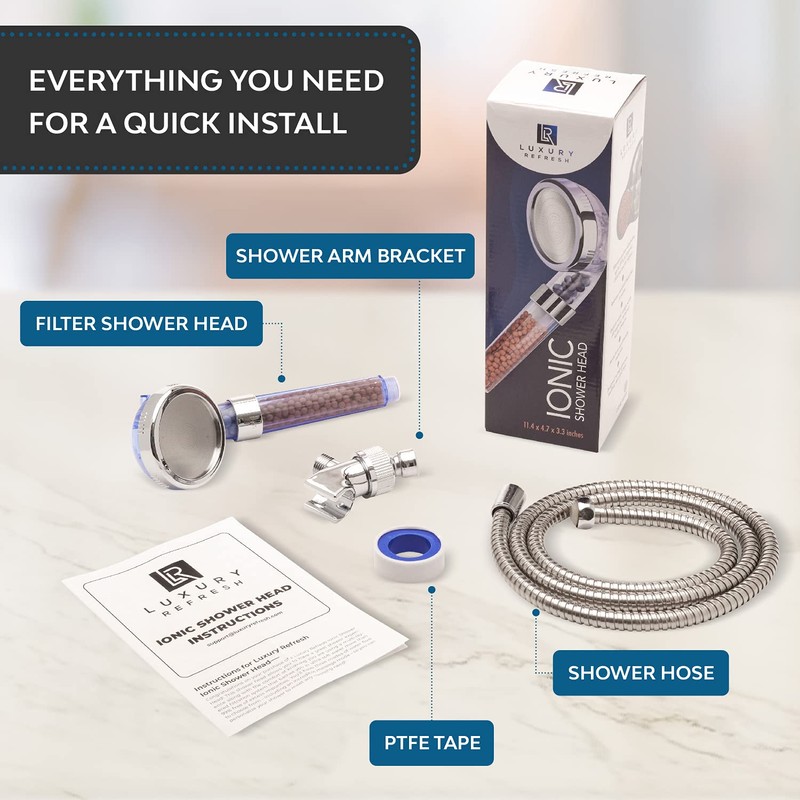 Luxury Refresh Ionic Shower Head High Pressure Filter with Beads