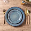 AmorArc Ceramic Dinnerware Sets, Handmade Stoneware Reactive Glaze Plates and