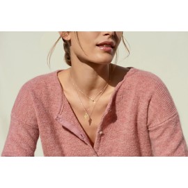 HEIDKRUEGER Conch Shell Necklace Gold Pendant Necklace Seashell Adjustable Layered Necklace Gift for Women mom (Gold Necklace)