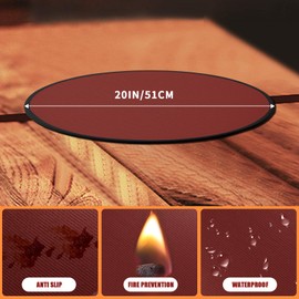 20'' Fire Pit Mat for Solo Stove Mesa/XL Tabletop Fire Pit,4-Layer Fireproof Heat Resistant Under Grill Mat for Table Top Fire Pit,Easy-to-Clean Waterproof & Non-slip for Table Top Protection-Red