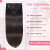 Tebelove Clip in Hair Extensions Real Human Hair 3.9oz/110g Clip