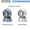RCHUBAM 1/7 RC Beadlock Wheels Rim 4PCS RC Rock Crawler