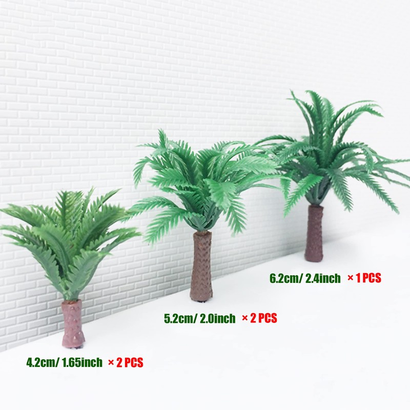 Cayway 34 PCS Model Trees Coconut Palm Model Trees, 1.7~6.7