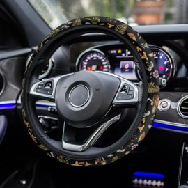 Mushroom Car Steering Wheel Cover, Non-Slip Breathable Steering Wheel for Women Men, Car Accessories Universal Fit 14.5-15.5 Inch Steering Wheel Covers