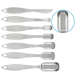 Aracombie 7 PCS Stainless Steel Measuring Spoons Set, Heavy Duty Measuring Spoons Set, Kitchen Measuring Spoons for Dry or Liquid， Fits in Spice Jar