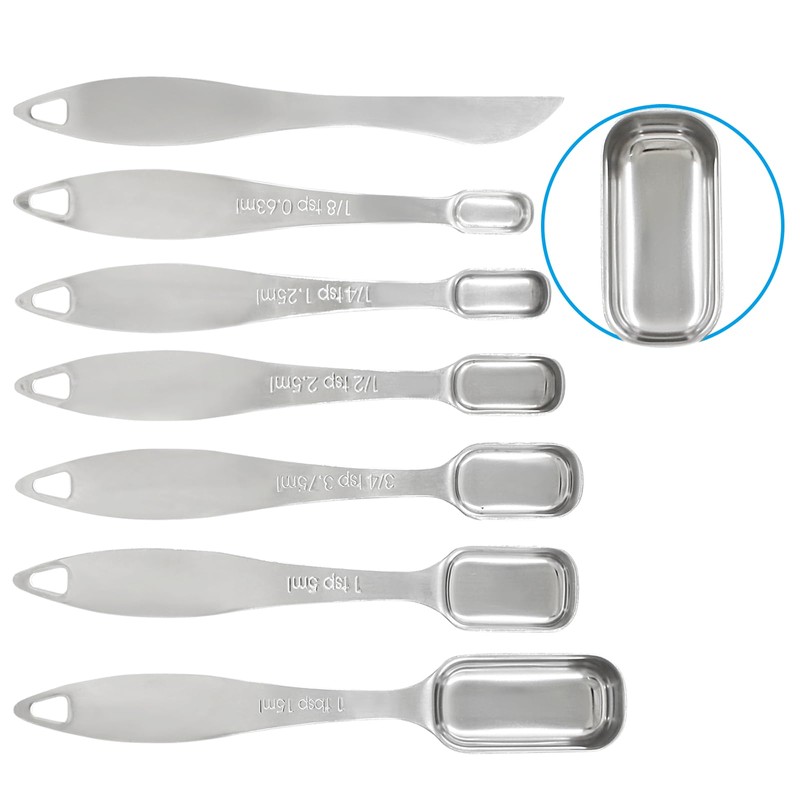 Aracombie 7 PCS Stainless Steel Measuring Spoons Set, Heavy Duty