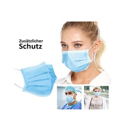 h2i 50 - 10,000 Pieces 3-Ply Disposable Mouth Nose Protective Mask in Practical Pack of 5 Foil Packs (100 x MNS.)