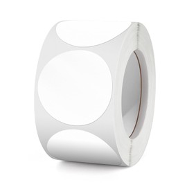 Round Stickers White 38 mm Circle Labels Colour Coding Dot Vinyl Floor Sticker Waterproof Removable Roll of 500