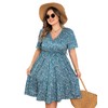Plus Size Dresses for Curvy Women, Floral Sleeves Tiered Layers