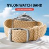 ULLCHRO Unisex Perlon Nylon Bracelet with Stainless Steel Silver Buckle,