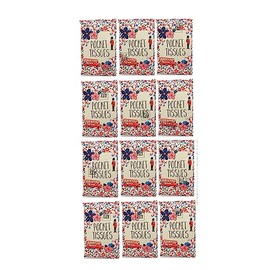 Floral Pocket Tissues 'I Love London' with 12 tissues in Each Wallet - 12 Packets in Total- Travel Size Tissues