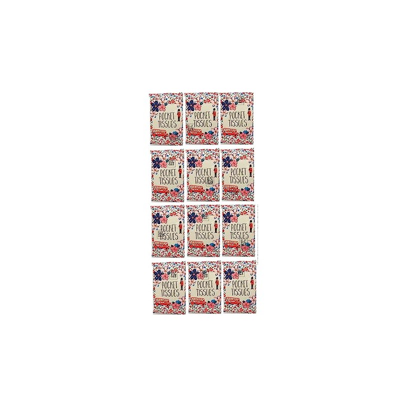Floral Pocket Tissues 'I Love London' with 12 tissues in