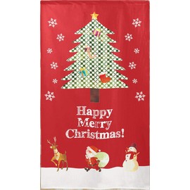 Noren Christmas Tree Tapestry Poster Decoration, Merry Christmas, Width 33.5 inches (85 cm), Length 59.1 inches (150 cm), Happy Merry Christmas 94593